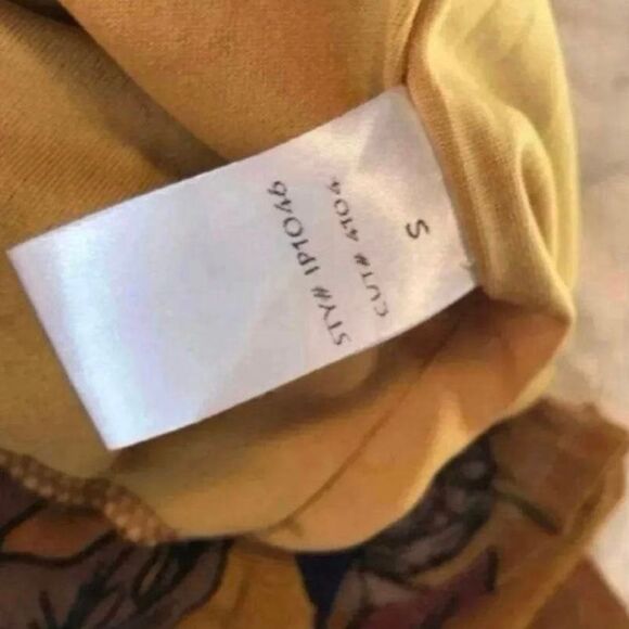 Peppermint Romper dress skort V-neck Tassles Boho Floral Sz Small Mustard - Picture 6 of 12